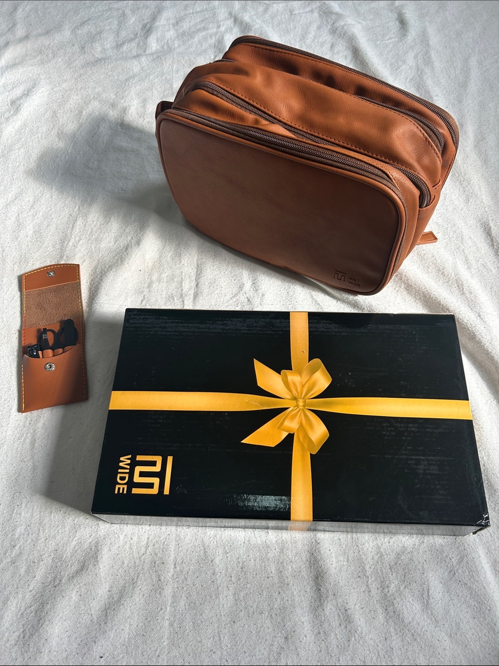 Matt & NattBrown Leather Unisex Double-Zip Travel Toiletry Bag